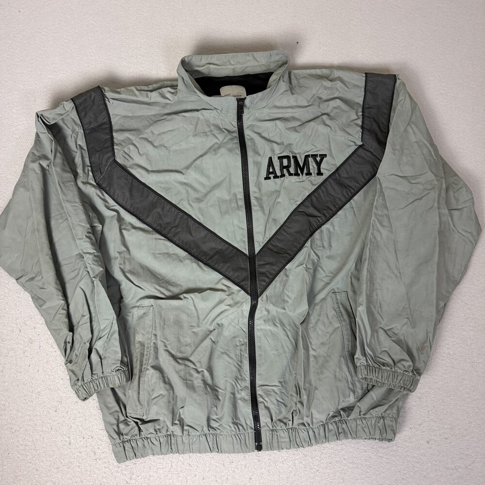 Vintage US Army IPFU PT Jacket Propper Gray Black Medium Long Military